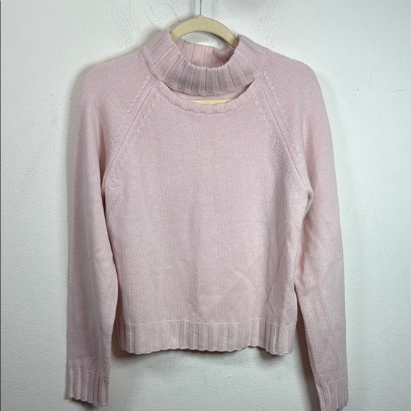 (R6) EQUIMENT Women Pink Turtleneck Sweater, Size M,50%wool y, 50% cashmere - Picture 2 of 14
